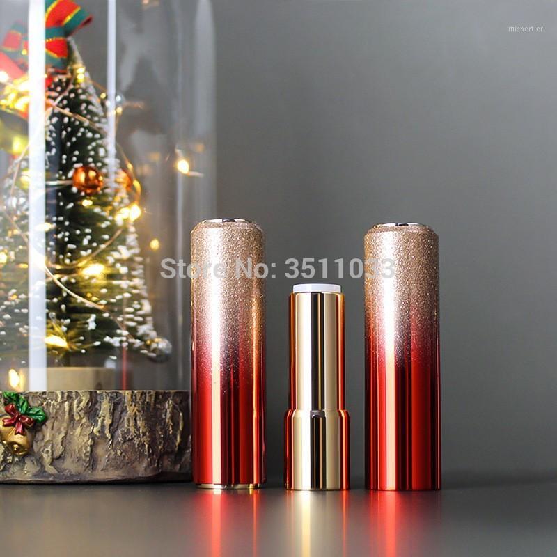 

12.1mm Plastic Round Pressed Gradient Red Lipstick Tube Empty Makeup Tool Professional Lip Lip Rouge Storage Package Bottle1