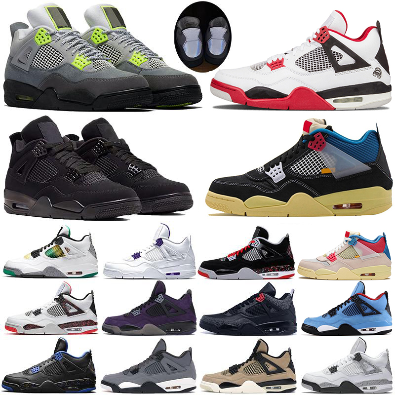 

men neon basketball shoes mens 4 4s metallic purple lava black cat elephant print bred women sneakers trainer outdoor, Mars-blackmon