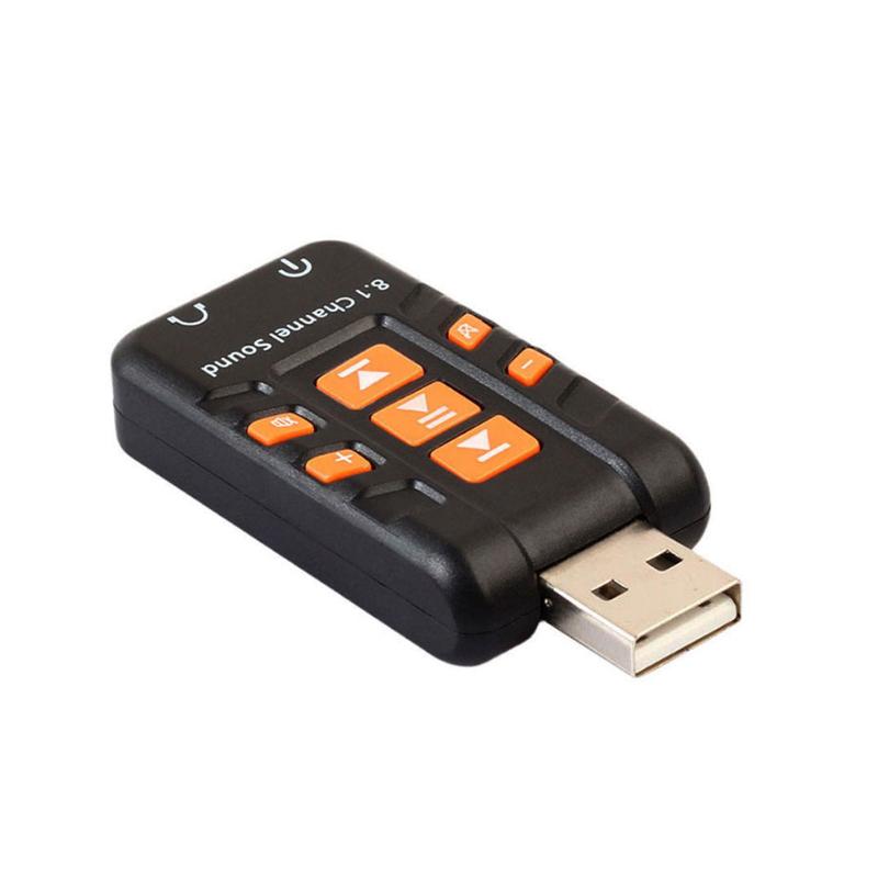 

Headphone USB 2.0 Press Button 8.1 Channel For PC Computer External Sound Card Portable Speaking Plug And Play
