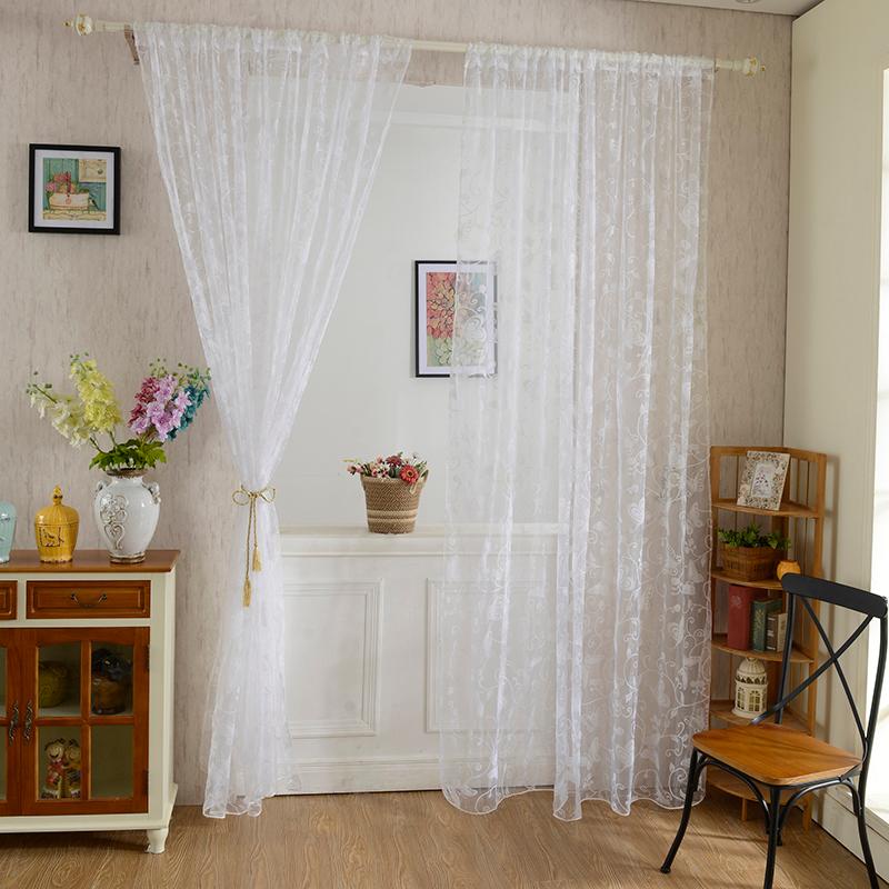 

Butterfly Pattern Tulle Voile Door Window Curtains Drape Sheer Divider White, No3