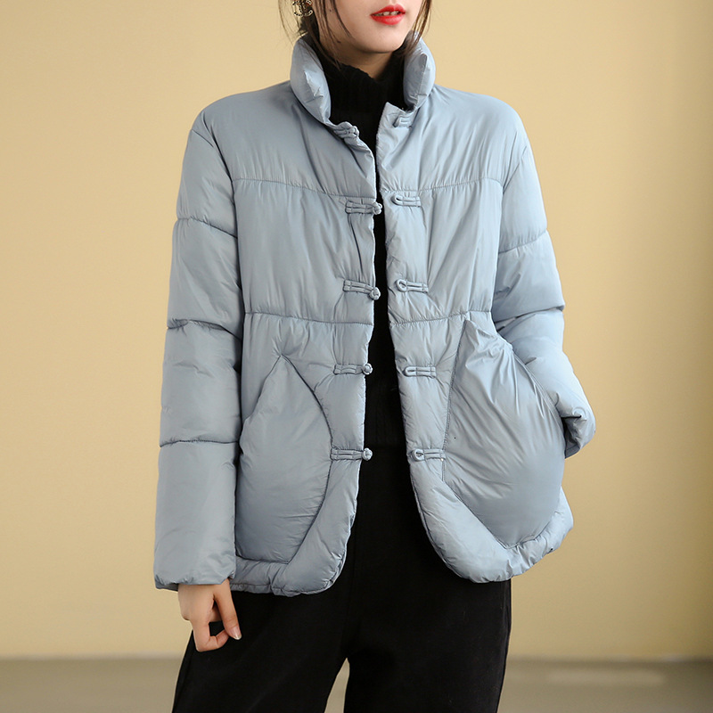 

2021 New new retro short coarse cotton quilted woman's jacket, Beige.