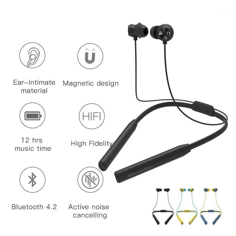 

Active Noise Cancelling Wireless Bluetooth Headphones V4.2 Earphone 3D Stereo Headset Neckband Sport Earbuds Bass in-Ear1, Yellow