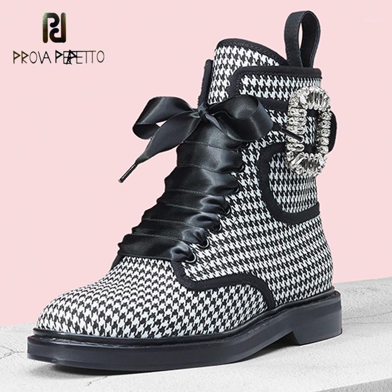 

New 2020 patent-leather ankle boots for women flat heels rhinestone buckle strappy round head side zipper boots1, As picture c