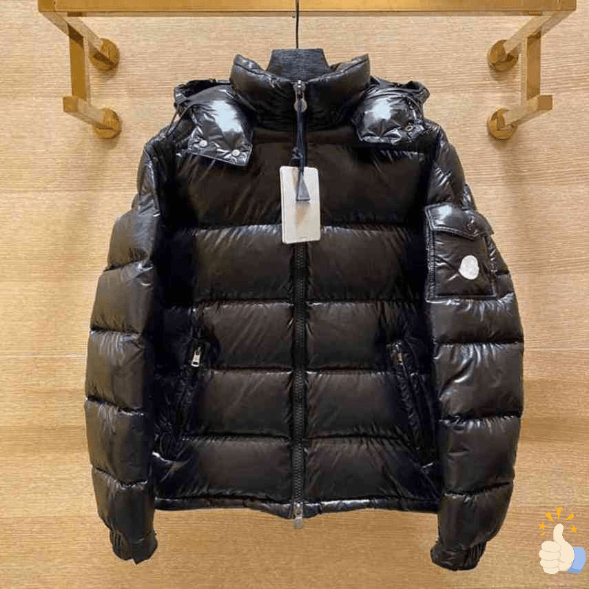 

Winter Men Jackets Designer Luxury Monclair Classic Women Fashion Hip Hop Cap Pattern Print Coats Outdoor Warm Casual, Black