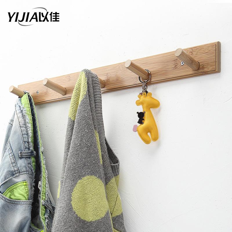 

Robe bamboo Hook for Towels Bag Key Hanger Decorative Clothes Coat Hooks Wall Mounted Bath Hardware