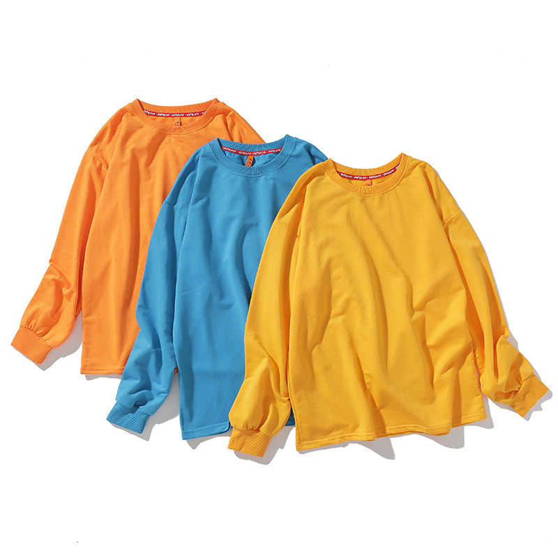 

FGKKS Quality Brand Men Solid Color T-Shirt Casual Men' O-Neck T Shirt Male Simple Long sleeve Tee Shirt Tops 201203, Sky blue