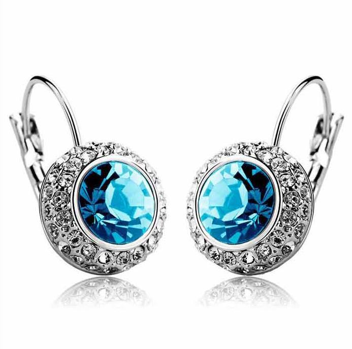 

Fashion Women Austrian Crystal Shiny Full Rhinestone Earrings Wedding Jewelry C-E25