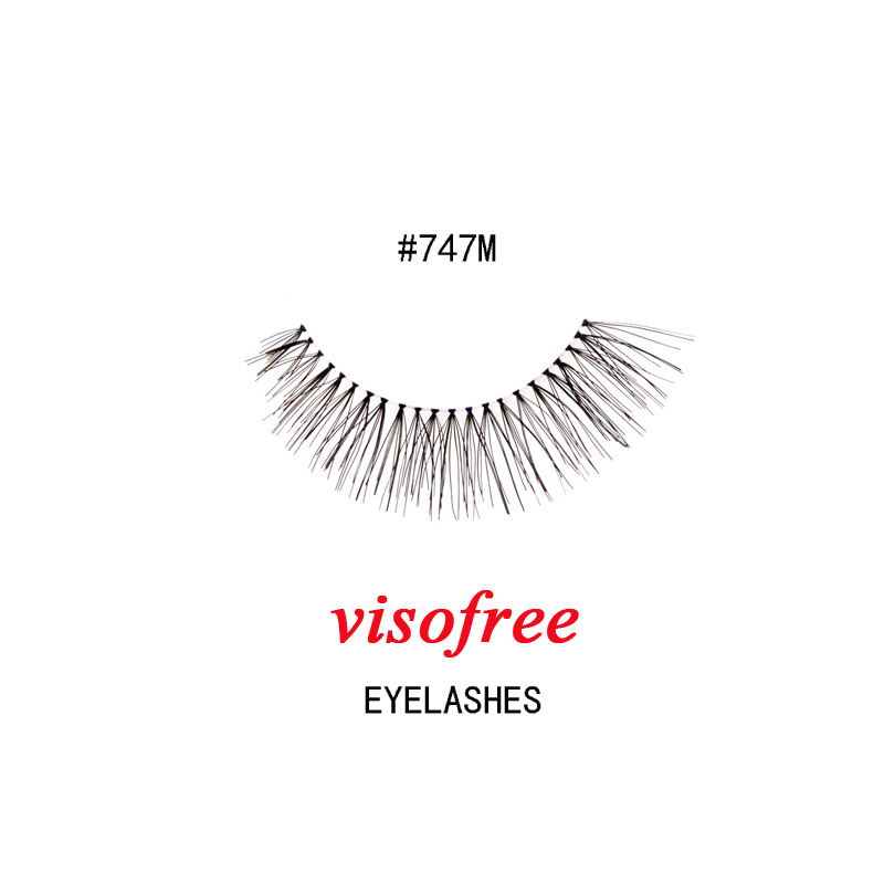 

Visofree Eyelashes Fashion soft False Fake Human Hair Eyelashes Adhesives Glamour Winged Eye lashes 1Pair/box #747M