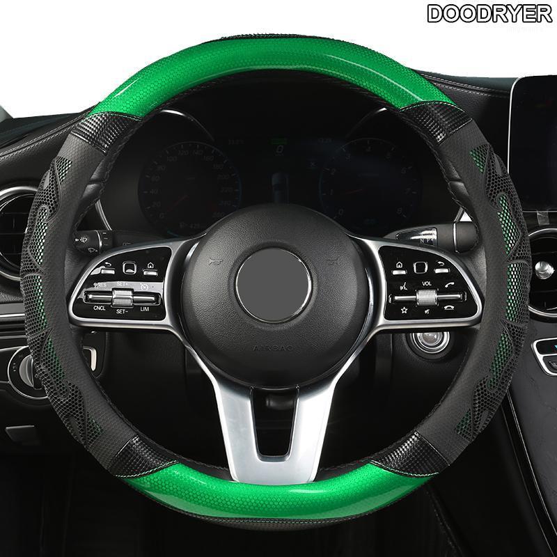 

DOODRYER Carbon Fiber Leather Car Steering Wheel Cover For Isuzu D Max Trooper Rodeo Mux Ertiga APV Ignis Edition SX41