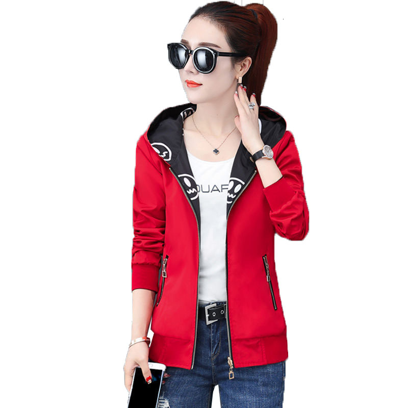 

Spring Autumn Fashion with Wear on Both Sides Female Outwear Woman's Loose Coat Plus Size Jacket Tops R275 9c3t, Black