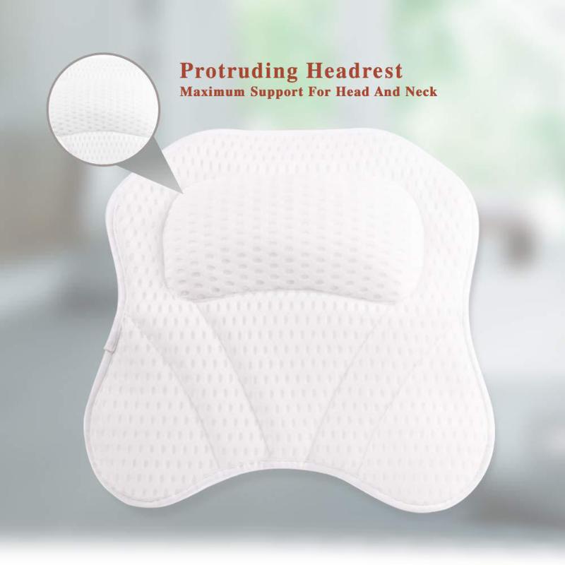 

Bath Pillow 3D Mesh Bathtub Pillow with 6 Suction Cups 1 Hook for Bathing Bathroom LAD-sale