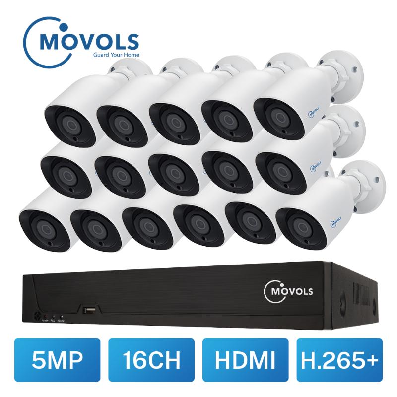 

MOVOLS 5MP Security Camera System 16CH H.265 XVR HD Outdoor Indoor 16x 5MP 2560*1920 HD CCTV Camera Video Surveillance Kits