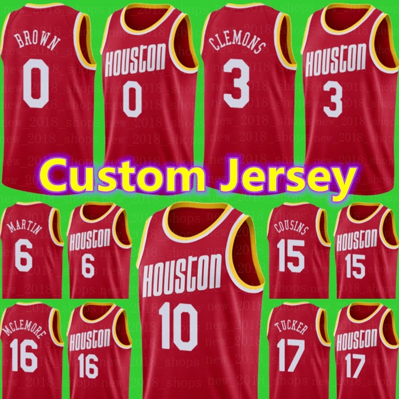

Houston Rockets Jersey Custom James 13 Harden Eric 10 Gordon 11 Yao Hakeem 34 Olajuwon John 1 Wall Tucker Basketball ssas, Black;red