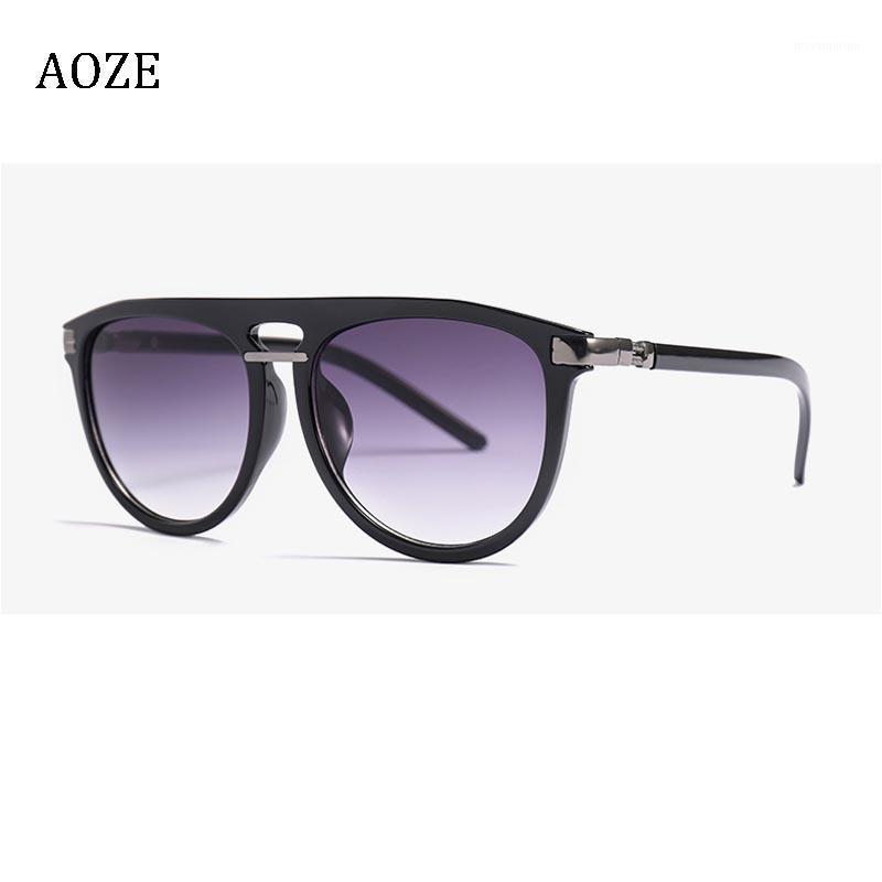 

AOZE 2020 New Fashion Modern Pilot Style Sunglasses Unisex Cool Vintage Gradient Brand Design Sun Glasses Women ins Popular1