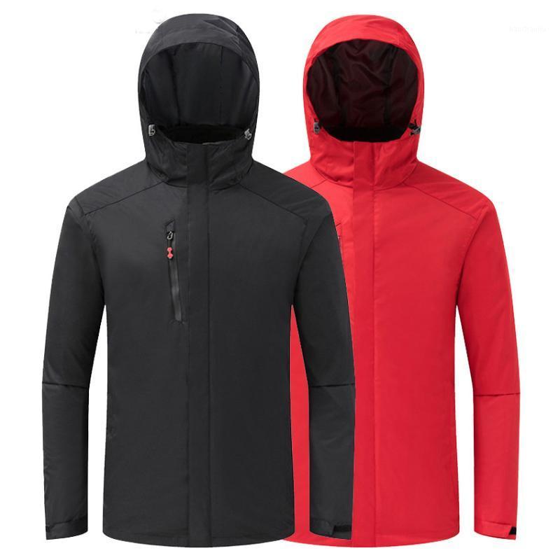

Winter Men's 2 Pieces Softshell Hiking Jackets Outdoor Sports Windbreakers Climbing Camping Hooded Coats1 Jackets&Hoodies, Black