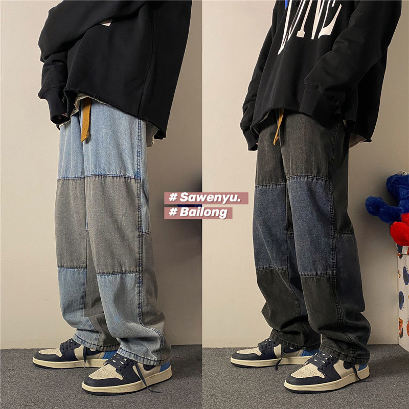 

2021 Male Brim Pants Autumn Thin New Patches Daddy's Breeches Youth Men's Clothes 63ZH, Blue