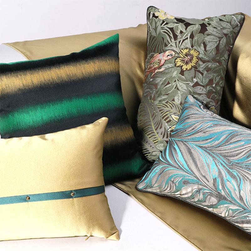

Vintage black yellow green decorative throw pillow/almofadas case 45 50,plant geometric stripes cushion cover home decorating, Color 03