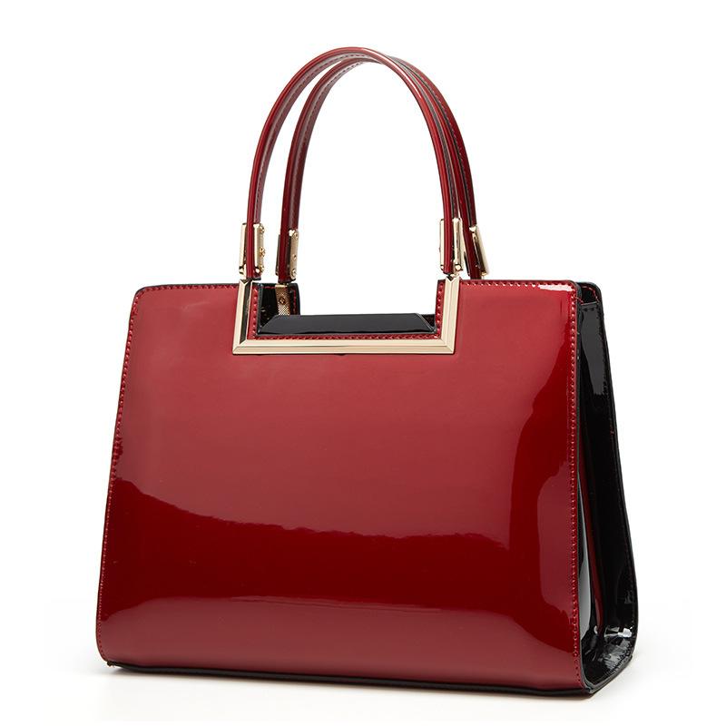 

2021 Patent Leather Female Handbag New Simple Fashion Trend All-match Ladies Shoulder Bag, Black