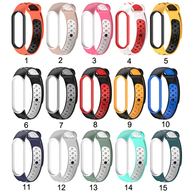 

Strap For Mi band 5 breathable bracelet for mi band bracelet miband 5 sport strap for XiaoMi mi band 5 Strap Double-Color wholesale