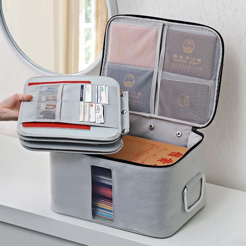 

Files Bag Briefcase Document Certificates Organizer Multilayer Large Capacity Travel Document Storage Bag Box Home Office Use1, B-black