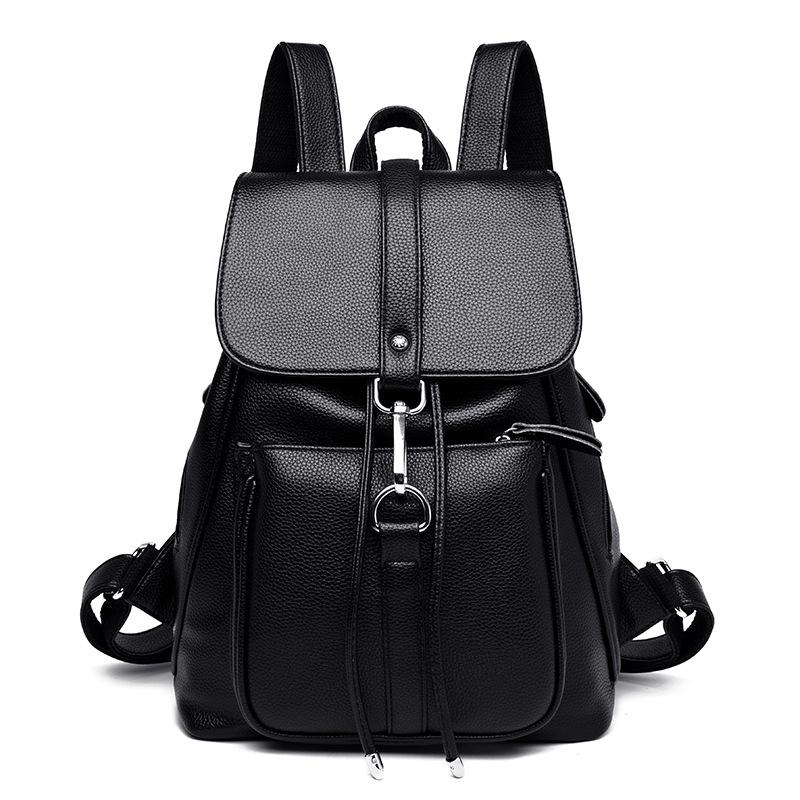 

New tide girl schoolbag school backpack super large capacity female bag leather soft women backpack women
