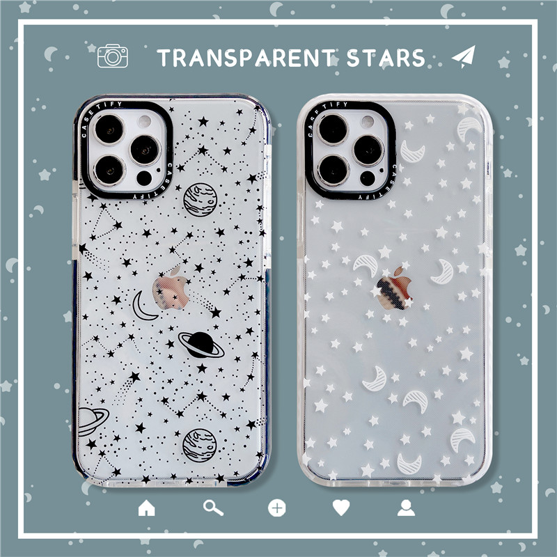 

Drop shipping Cute Space Airship Moon Star Design Phone Case For iPhone XS 12 mini 11 Pro Max 7 8 Plus SE 2020 X XR Thick Border Soft Covers