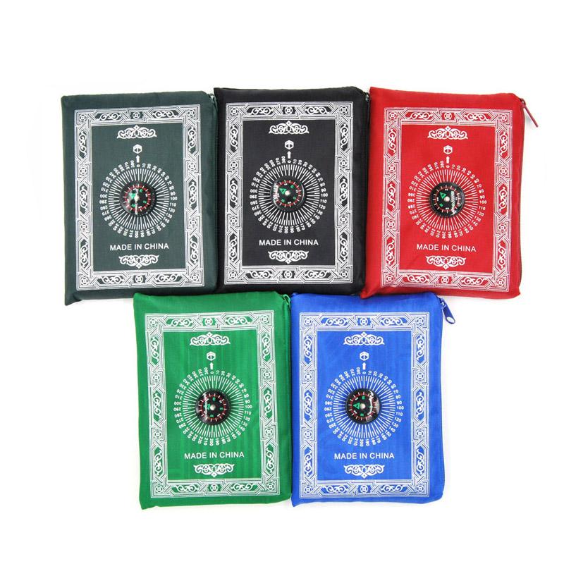 

100 pcs Portable Waterproof Muslim Prayer Mat Rug With Compass Islam Carpet Vintage Pattern Islamic Eid Decoration Gift Blanket, 100 pcs blue