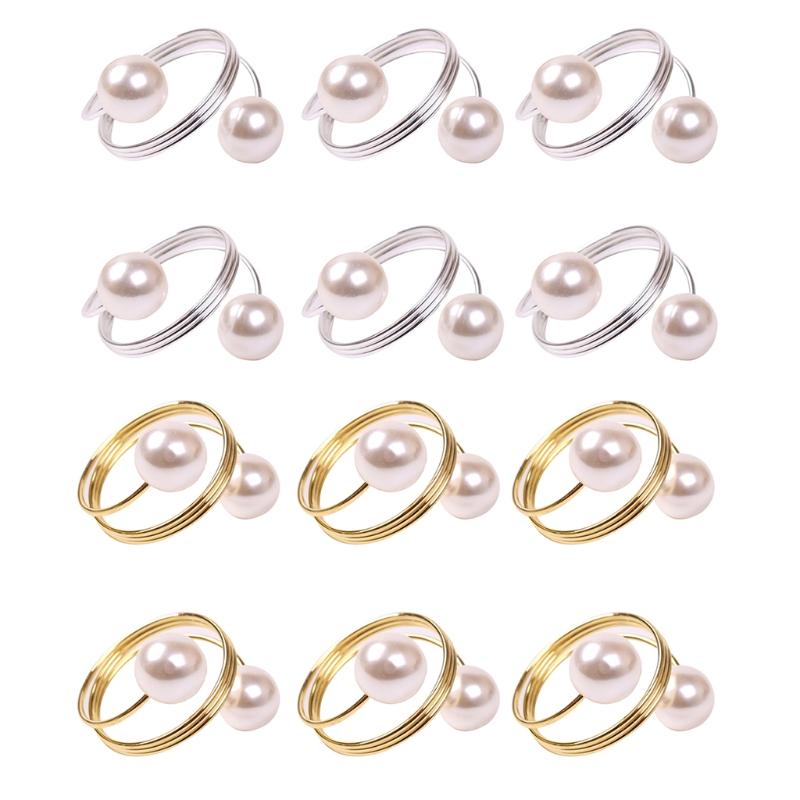 

6PCS Napkin Buckle Hoop Napkin Rings Circle Serviette Holder for Wedding Hotel Supplies Table Decoration