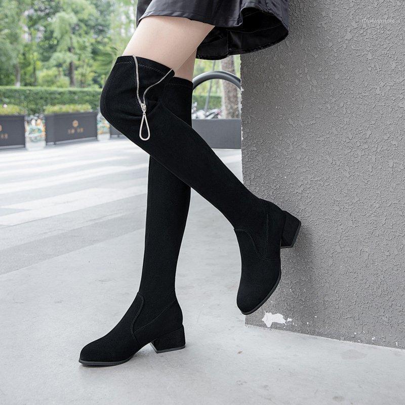 

Women Boots Black Over the Knee Boots Female Autumn Winter lady Thigh High Party High Heels1