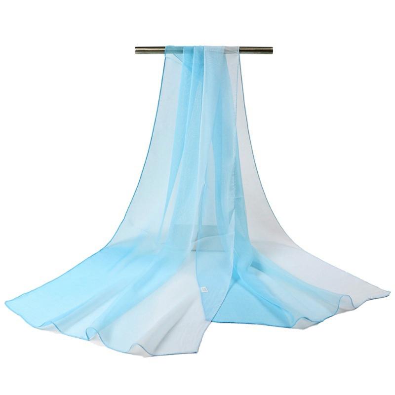 

Women Lady Gradient Color Long Plain Shawl Chiffon Soft Wrap Scarves Fashion New