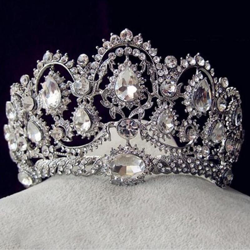 

Huge Crystal Tiara Vintage Rhinestone Bridal Hair Accessories For Wedding Quinceanera Tiaras And Crowns Pageant Diamante Tiara