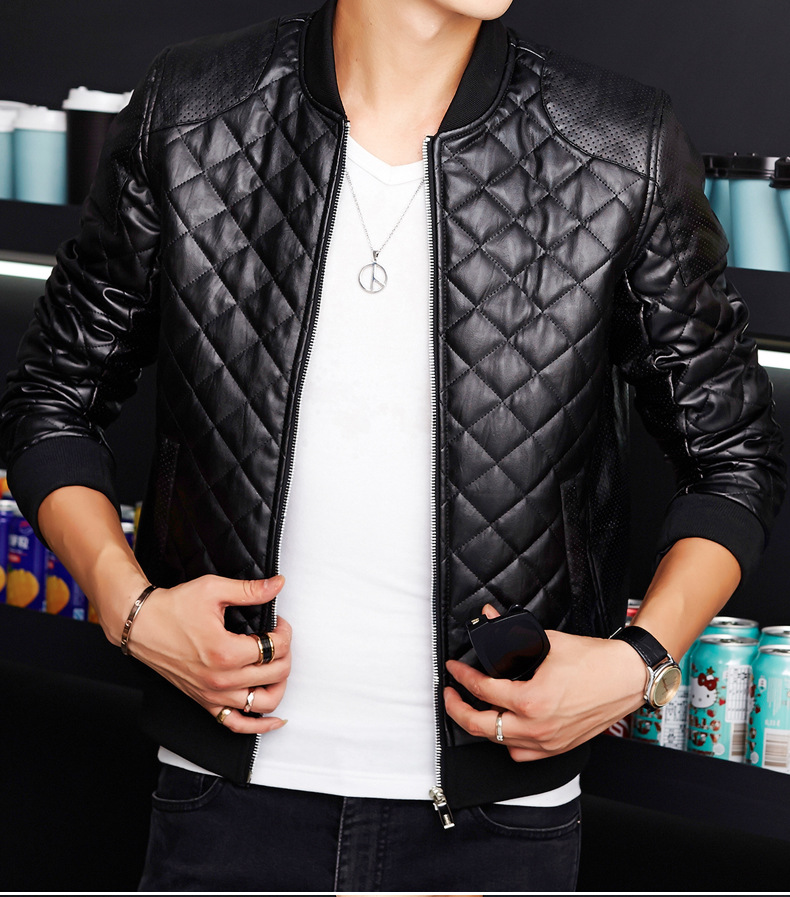 

2021 New Men's Jacket Leather Jacket Men's Leather Jacket Men's Clothing, Black