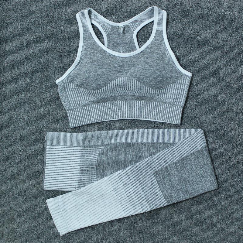 

2PCS Seamless Yoga Set Women Fitness Cloth Workout Sportswear Gym Leggings and Sport Bra Crop Top Shirts Sports Suit1, Orange bra