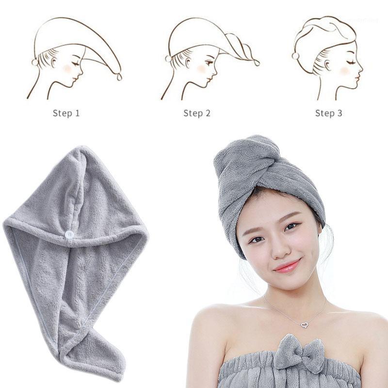 

Women Bathroom Super Absorbent Quick-drying Thicker microfiber Bath Towel Hair Dry Cap Salon Towel rapid drying hair1, Pink