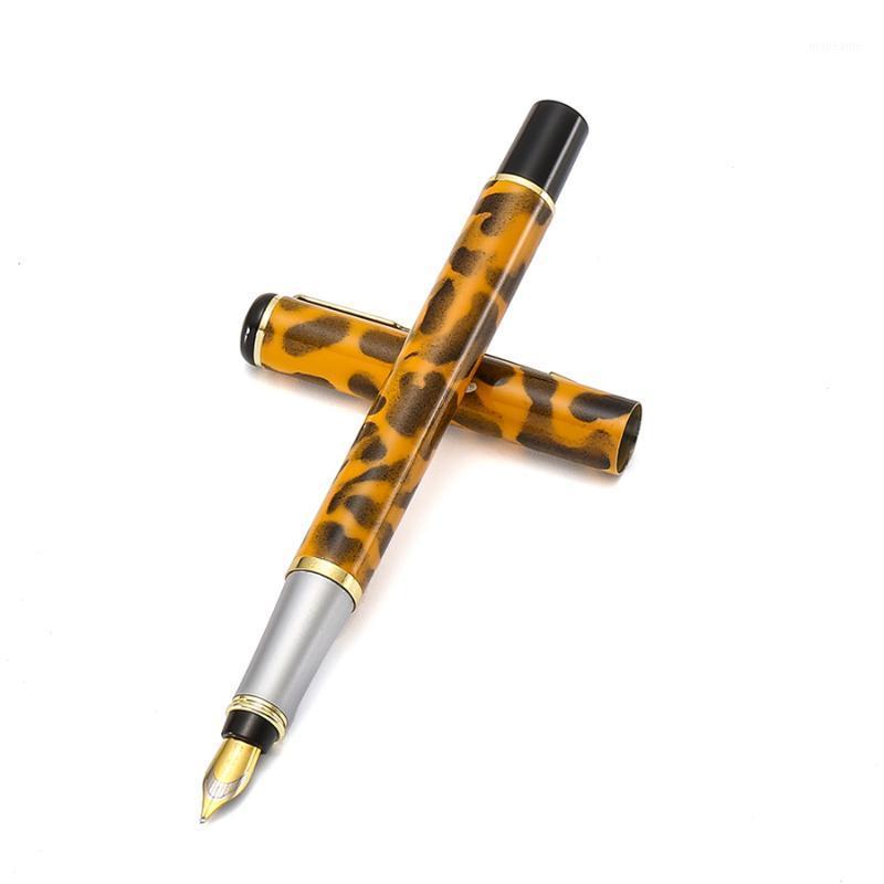 

Baoer [Brilliant] Fountain ink Pen, Leopard Gilding color Barrel, Gold Arrow Clip, Medium Nib, Office School Writing Gift F2601, Red