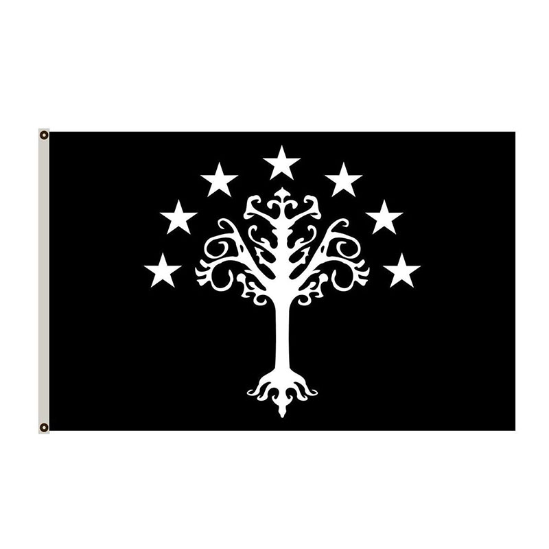 

Large Gondors Flag from J. R. R. Tolkiens Middle-Earth Flag 3X5Ft 100D Polyester Digital Printing With Brass Grommets