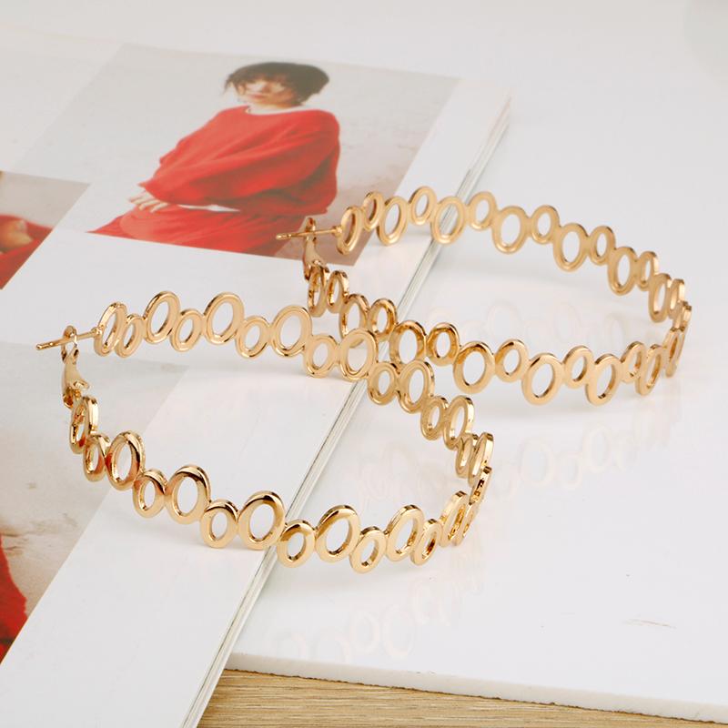 

Hoop & Huggie Gold Color Round Big Earring For Women Shape Nice Creativity Ladies Party Ear Ring Zinc Alloy Fashion Hoops TRENDY, Golden;silver