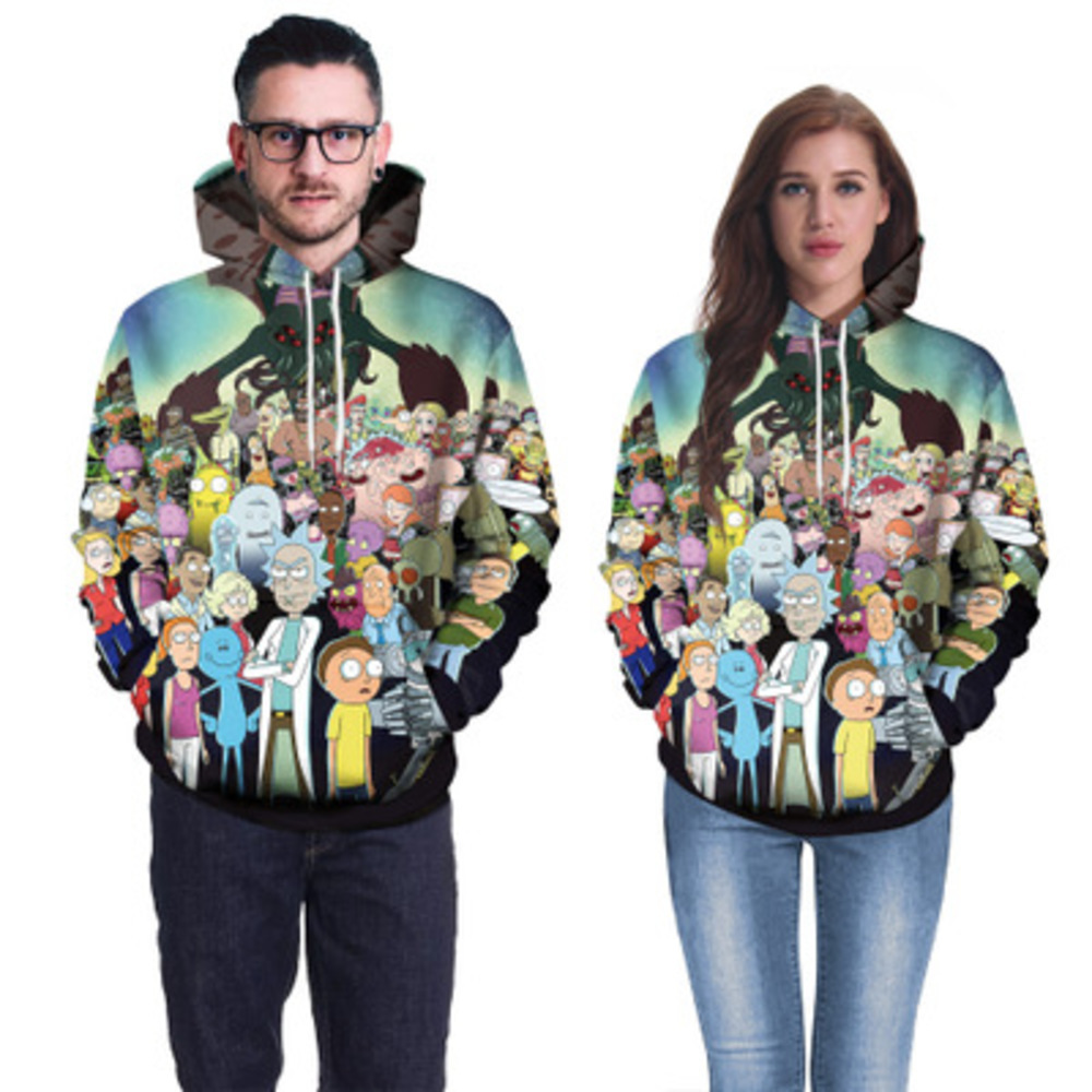 

New street youth fashion European and American style long-sleeved hooded sweater