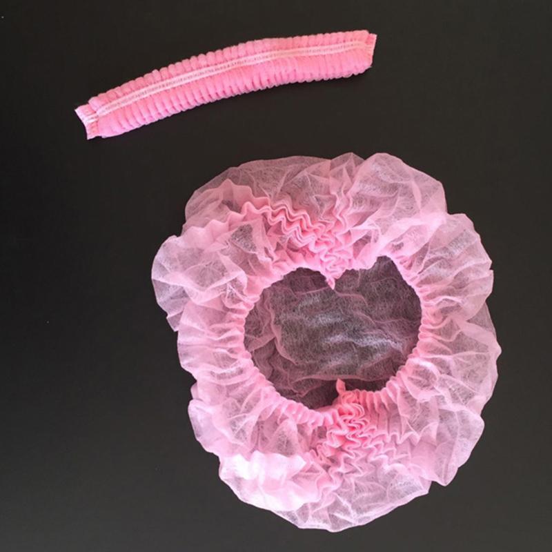 

100pcs Disposable Pink Hats Hair Nets Caps Dustproof Non-woven Head Cover For For Spa Hair Salon Beauty Services #T1P, 100pc