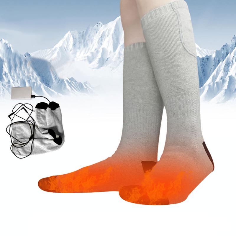 

Winter Battery Heated Socks Rechargeable Electric Heating Socks Cotton Warm For Men And Women Motorcycle Riding 1 Pair, As pic