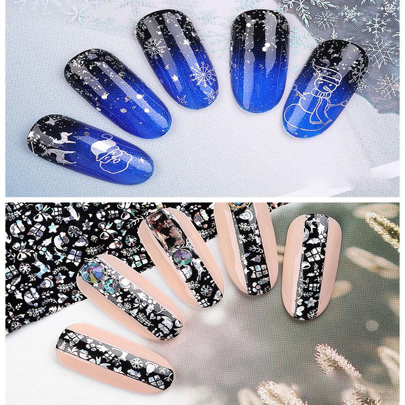 

10 Rolls/Set Christmas Decor Snowflake Nails Sequins Nail Art Glitters Sticker