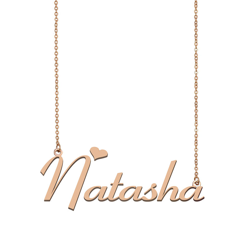 

Natasha Name Necklace Custom Nameplate Pendant for Women Girls Birthday Gift Kids Best Friends Jewelry 18k Gold Plated Stainless Steel