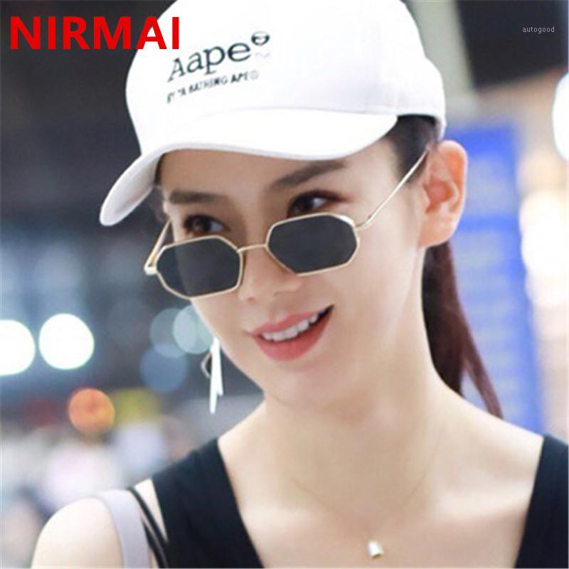 

Sunglasses NIRMAI Brand Vintage Polygonl Women/Men Retro Clear Lens Eyewear Sun Glasses For Female UV4001