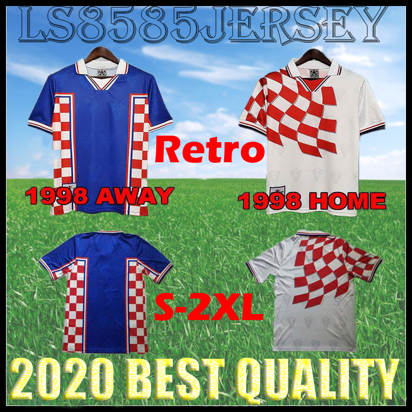 

1998 Retro Soccer Jerseys PERISIC MODRIC MANDZUKIC REBIC RAKITIC Davor Suker Mario Stanic Zvonimir Boban Robert Prosinecki football shirts, Black;yellow