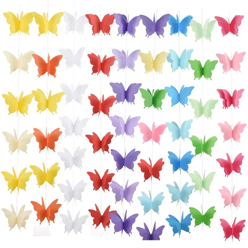 

2.7m 3D Paper Garland Butterfly Banner Baby Shower Butterfly Bunting for Wedding Birthday Party Decoration