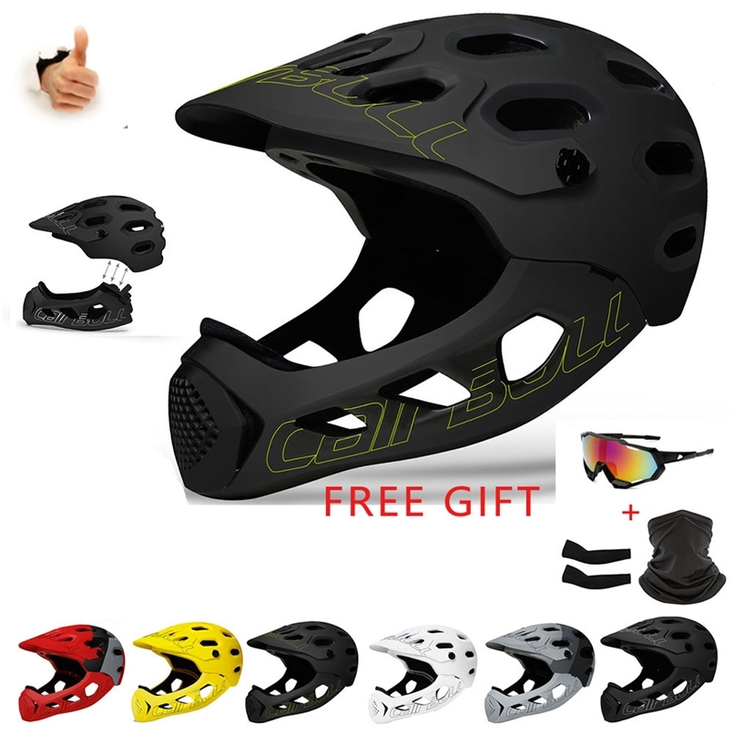 

Cairbull Cycling ALLCROSS Mountain Bike Full Face Helmet Detachable MTB Downhill cycling Sports Safety Capacete Ciclismo 211231, Burgundy