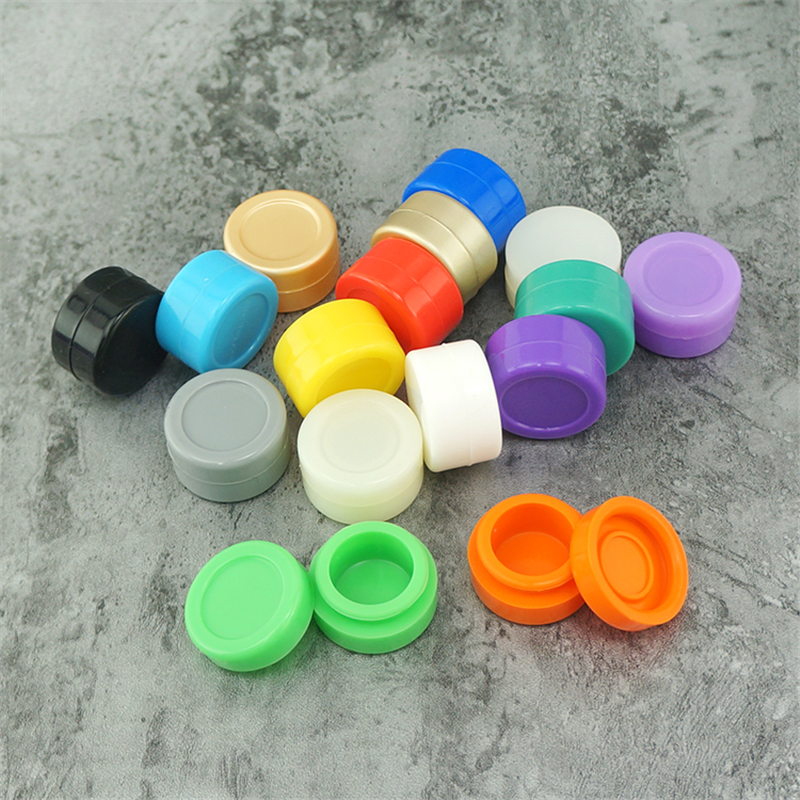 

food grade reusable Non-stick Silicone jars container for wax dab wax storage jar straw oil rigs holder for vaporizer vape