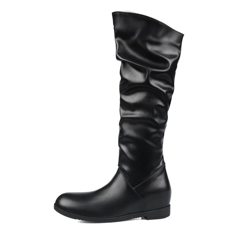 

Autumn Winter Knee High Boots Women Black White Women's High Boots Luxury Casual Wedges Long Fashion Party Shoes Female