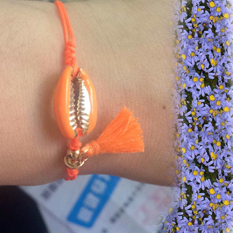 

Charm Bracelets HANJING Nice Cute Women Name Bohemian Bohe Couple 2021 Friendship Tassel String Shell Beads Bangle For