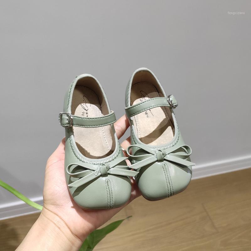 

2020 Spring New Children's Shoes Girls Bow Princess Shoes Korean Toe Square Head Girls Children's Flats1, Black